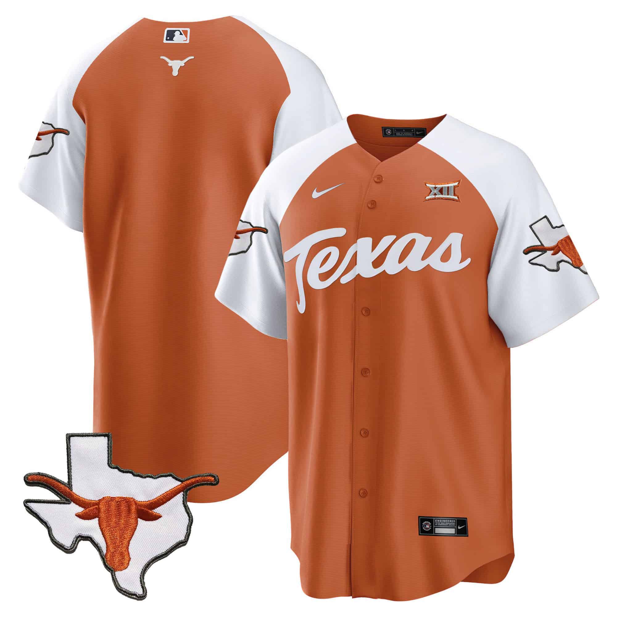 Men Texas Longhorns Blank Orange 2024 Baseball NCAA Jersey->customized nfl jersey->Custom Jersey